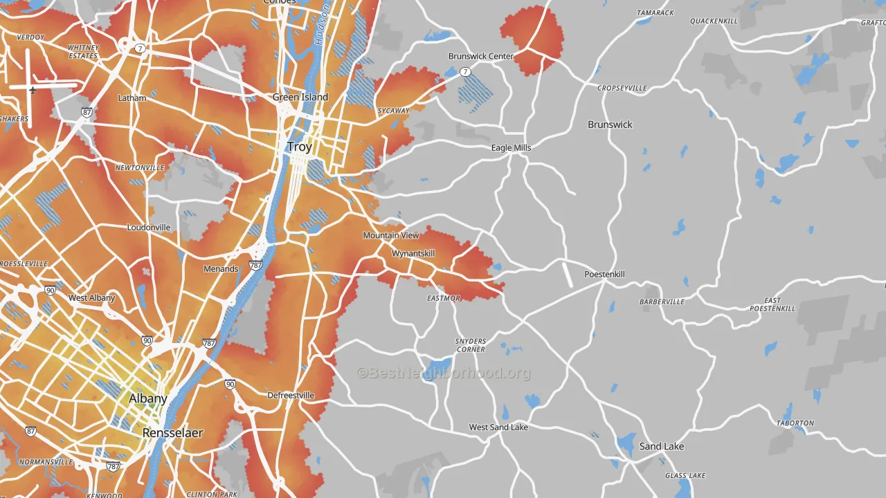 Transit Grade map of Rensselaer County, NY