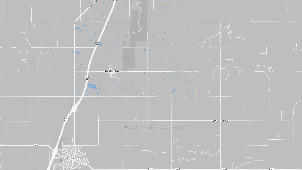 Transit Grade map of Rentiesville, OK