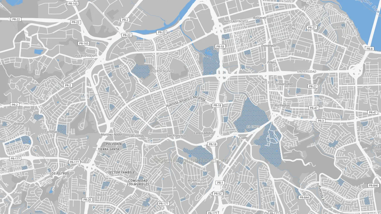 Transit Grade map of Reparto Metropolitano, San Juan, PR