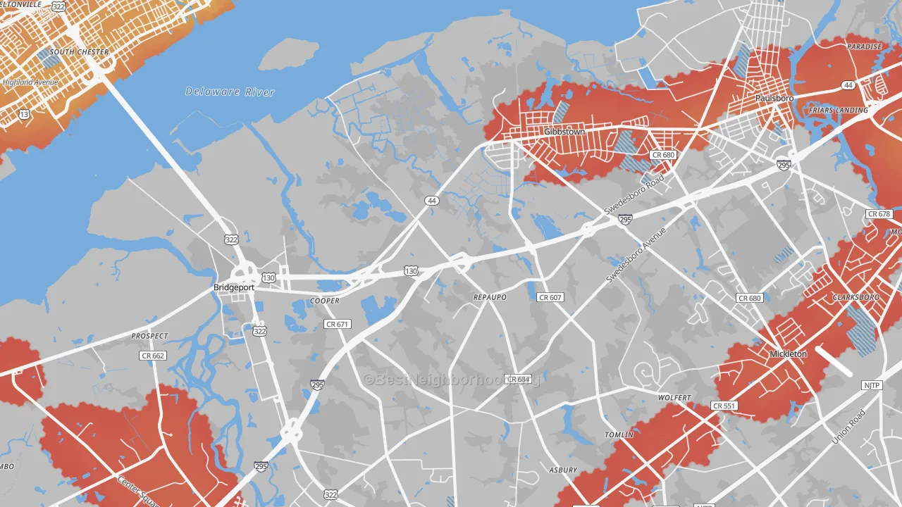 Transit Grade map of Repaupo, NJ