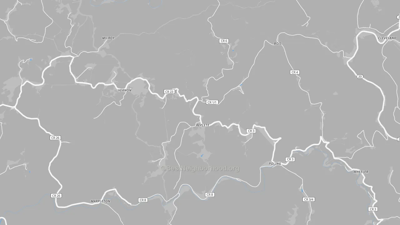 Transit Grade map of Replete, WV