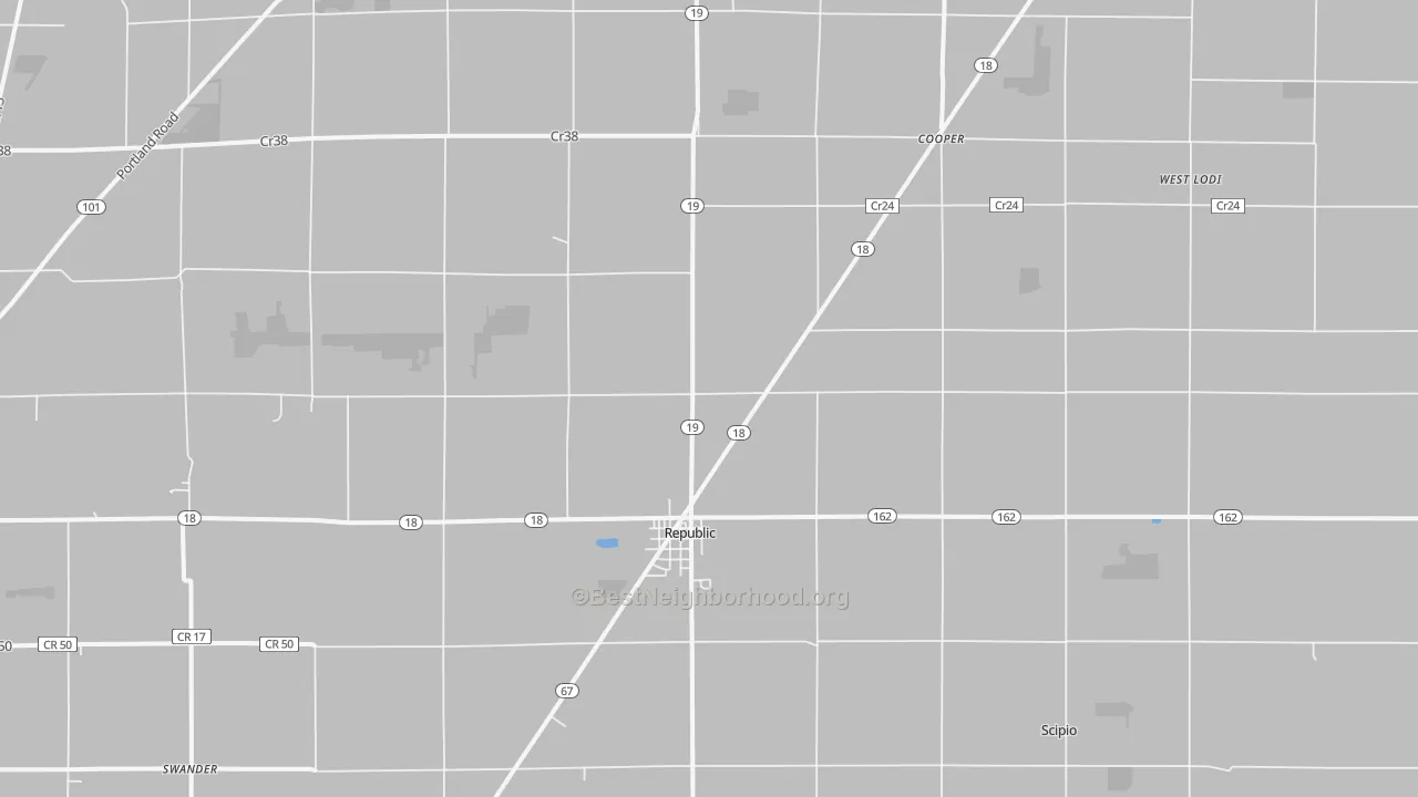 Transit Grade map of Republic, OH