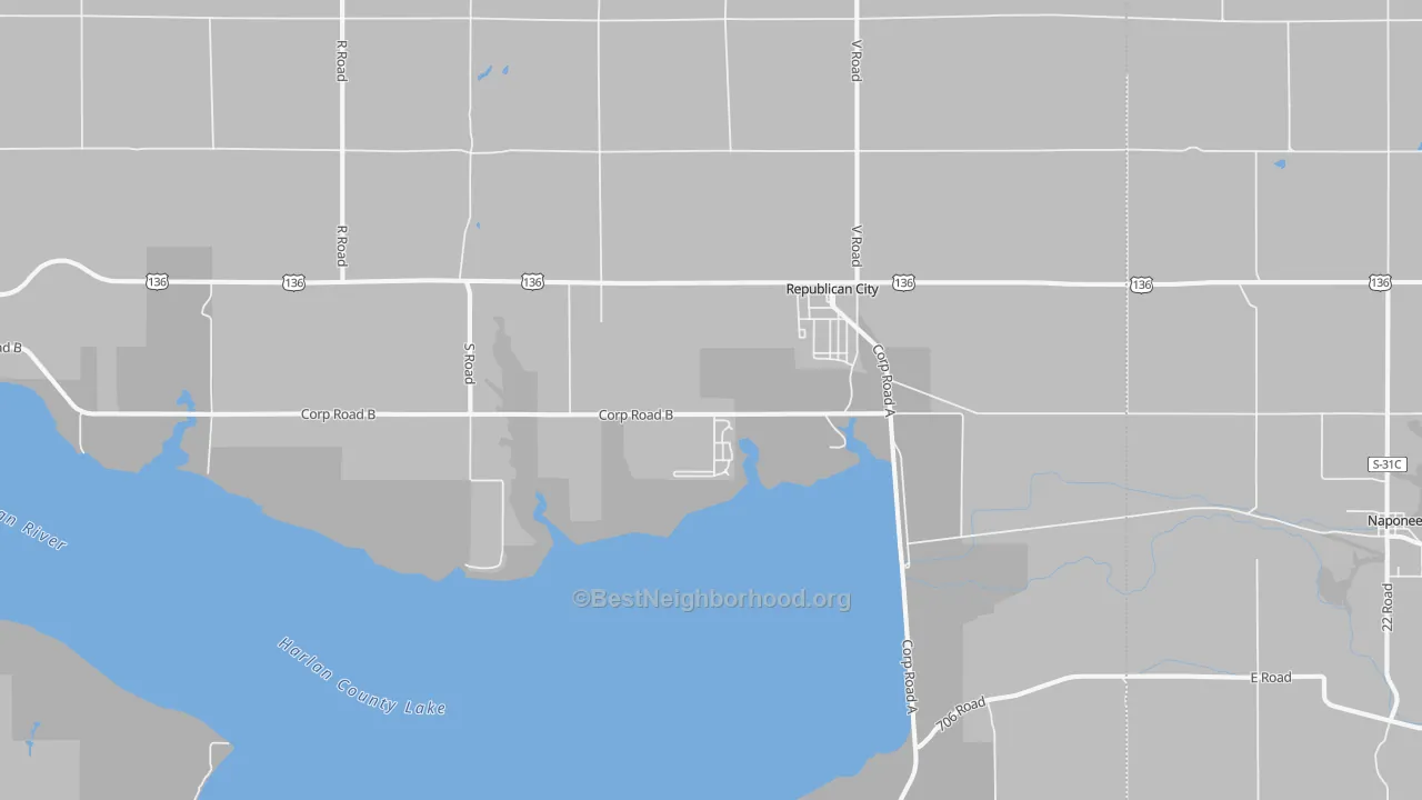 Transit Grade map of Republican City, NE