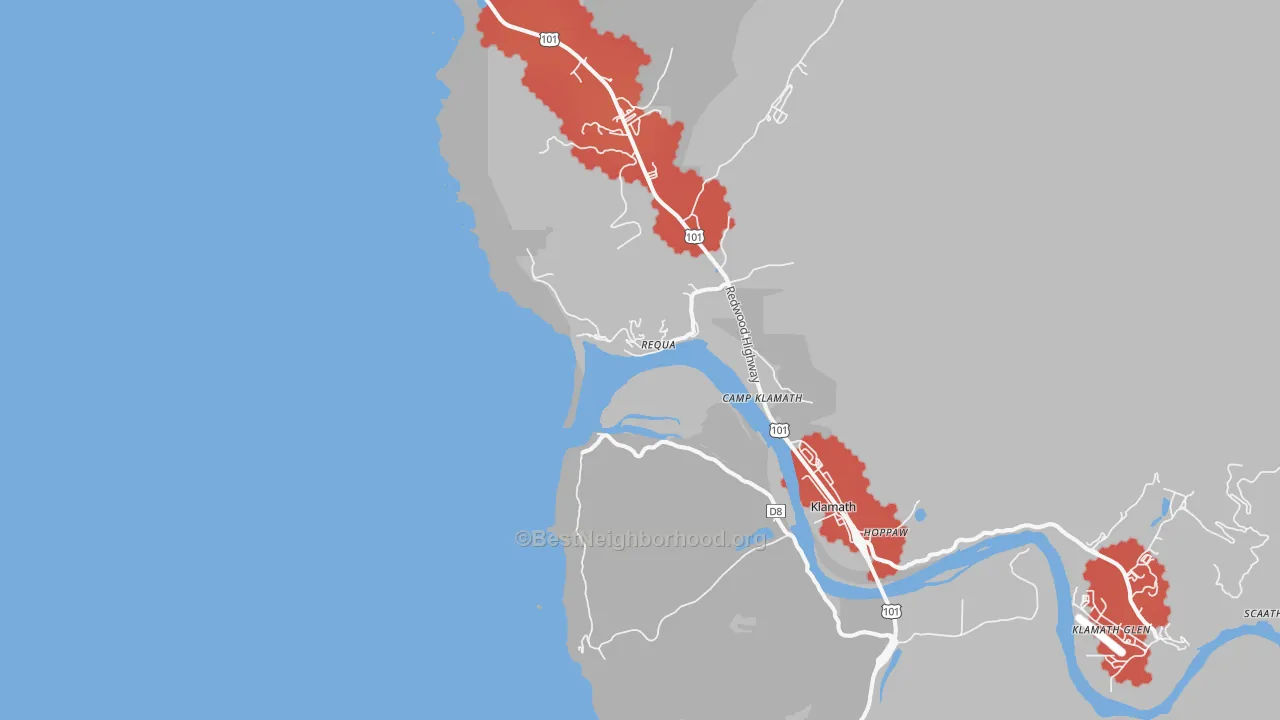 Transit Grade map of Requa, CA