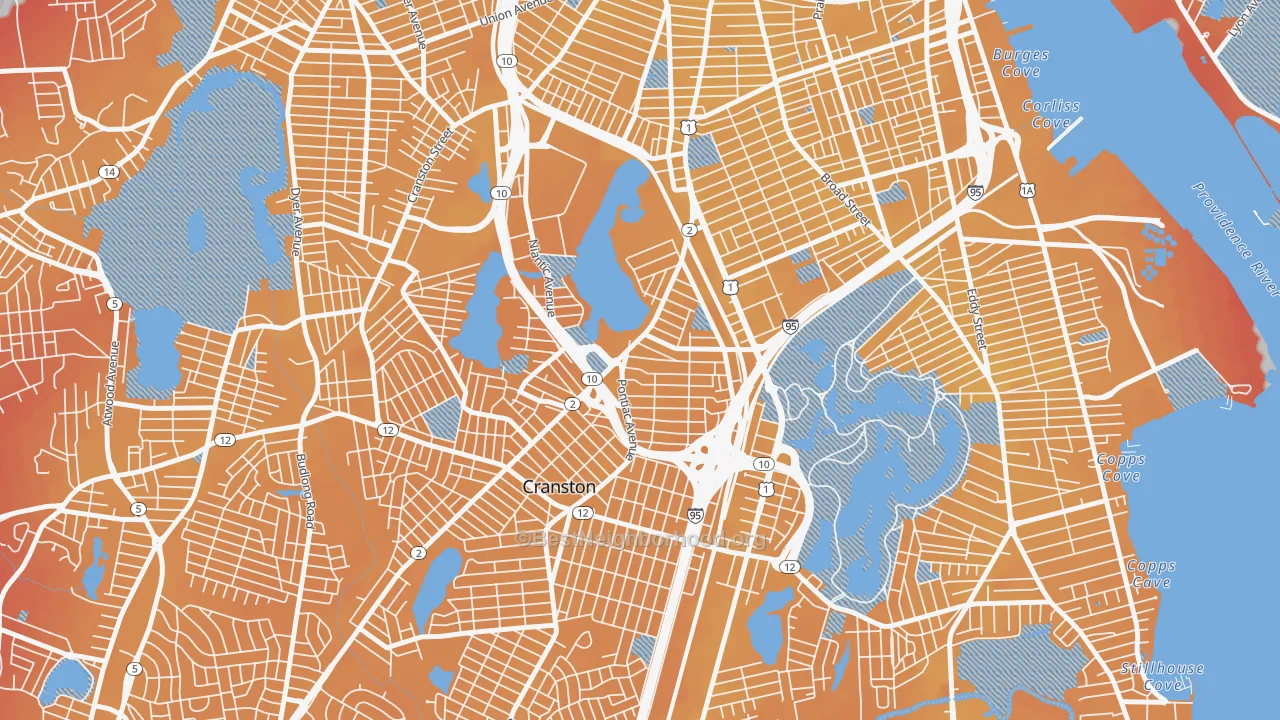 Transit Grade map of Reservoir, Providence, RI