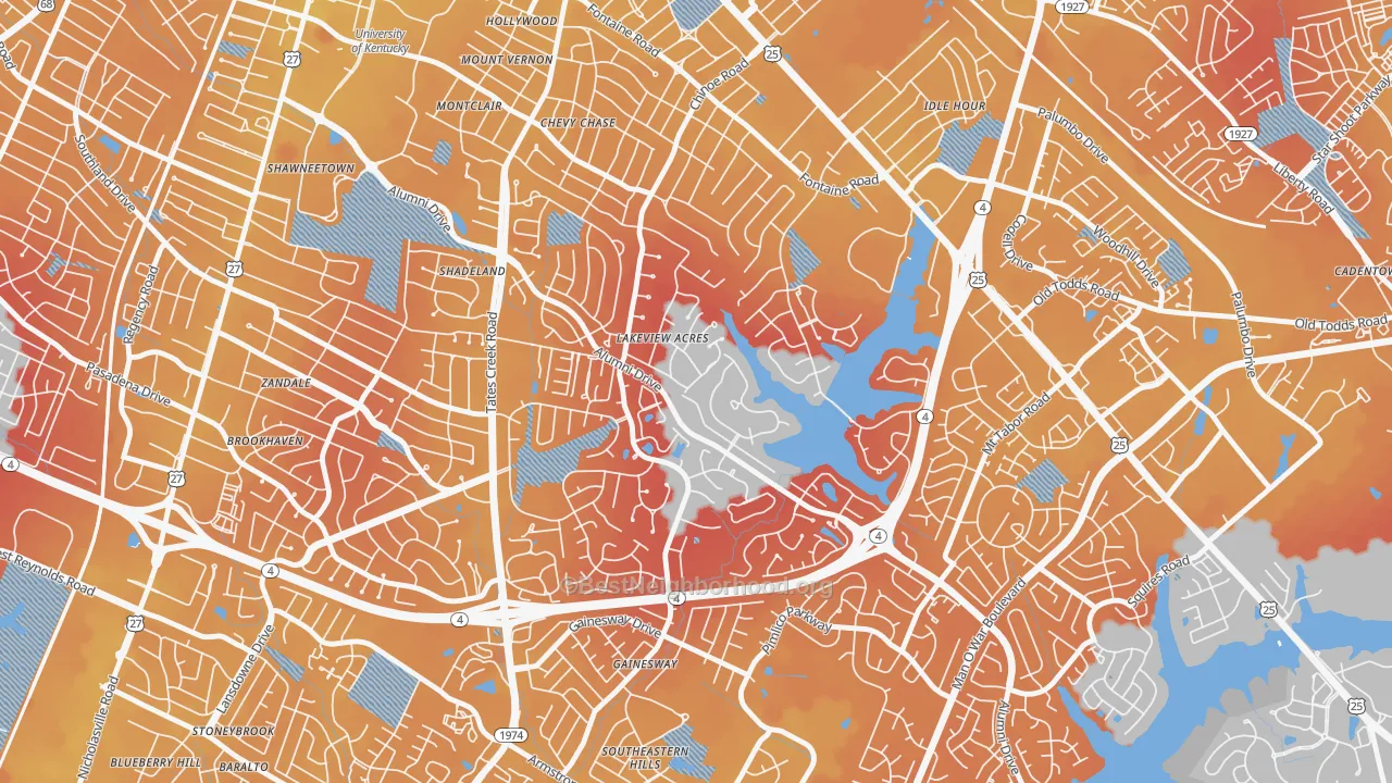 Transit Grade map of Reservorir, Lexington, KY