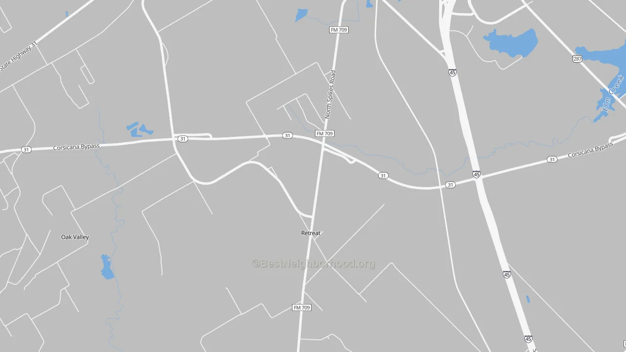Transit Grade map of Retreat, TX