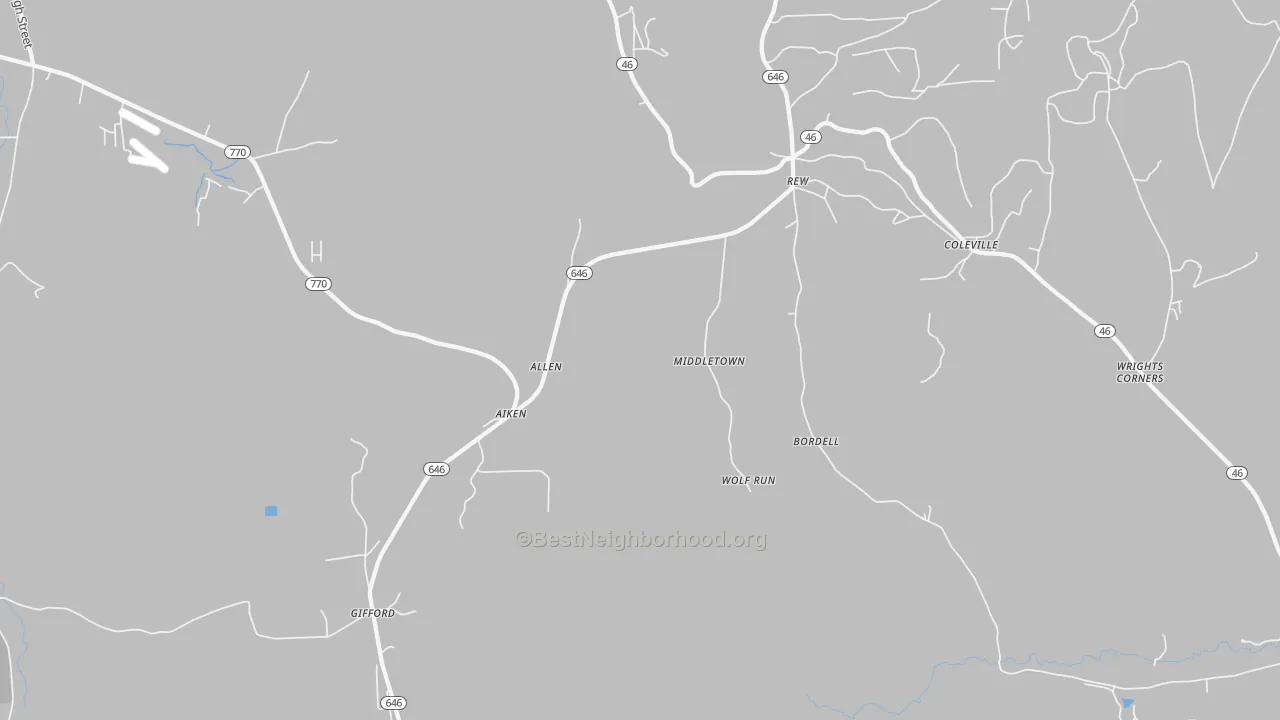 Transit Grade map of Rew, PA