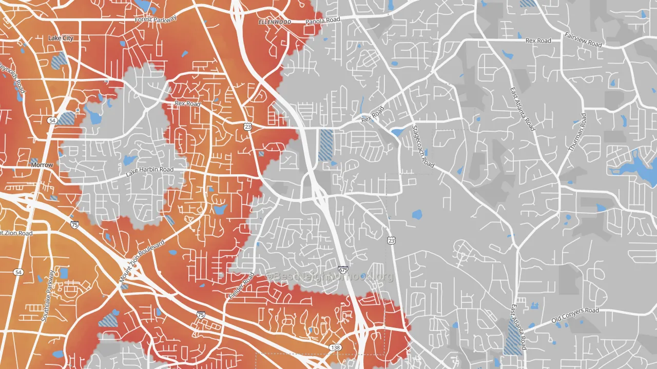Transit Grade map of Rex, GA