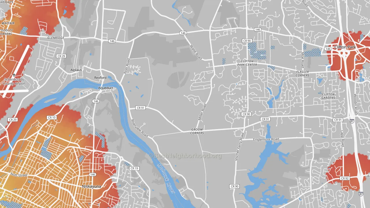 Transit Grade map of Rexford, NY