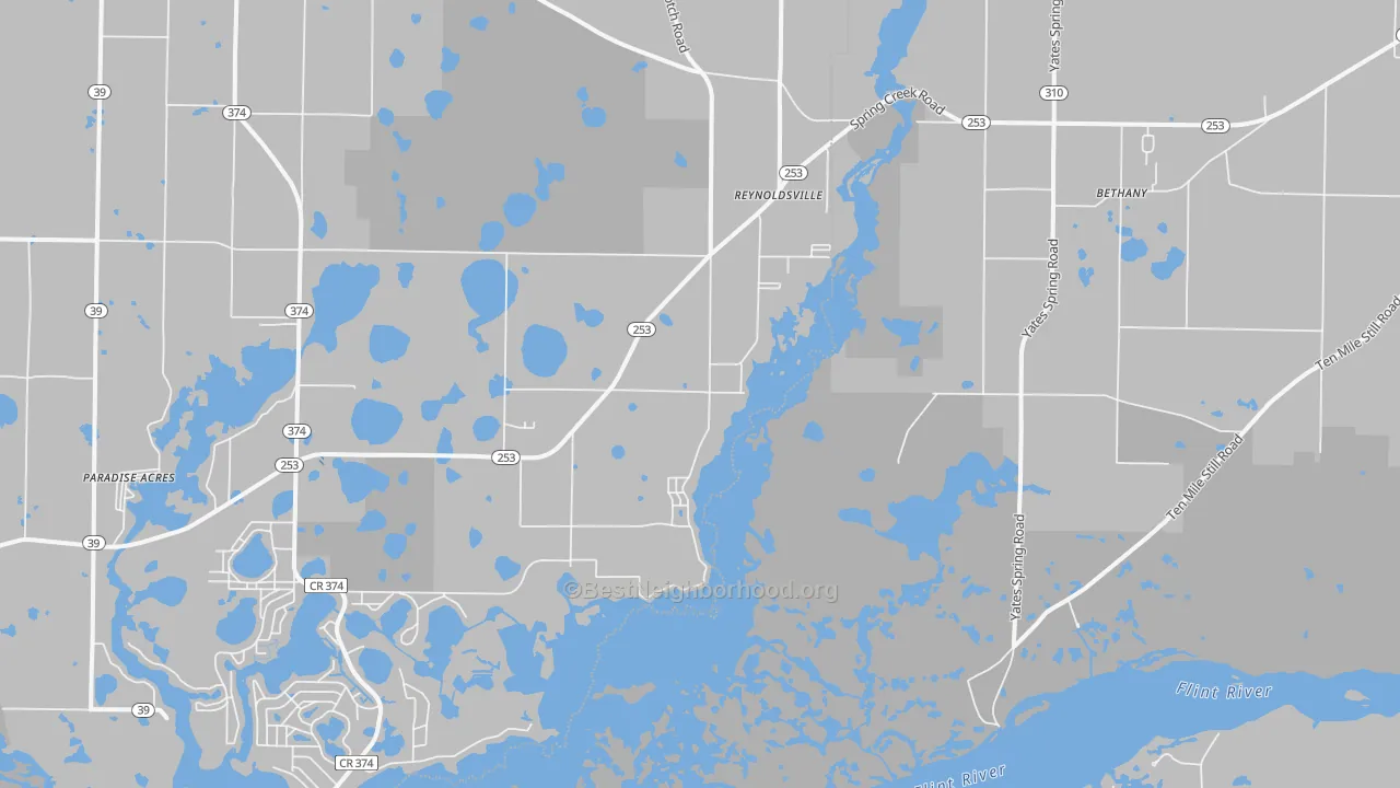 Transit Grade map of Reynoldsville, GA