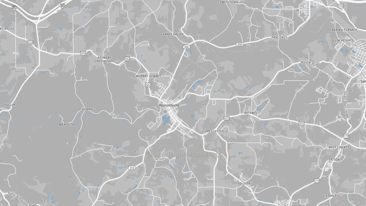 Transit Grade map of Reynoldsville, PA