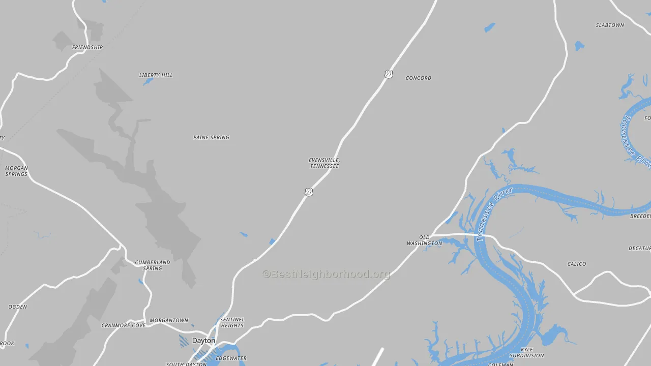 Transit Grade map of Rhea County, TN