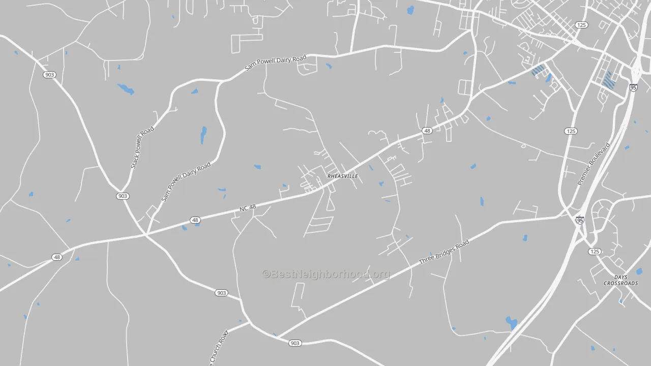 Transit Grade map of Rheasville, NC