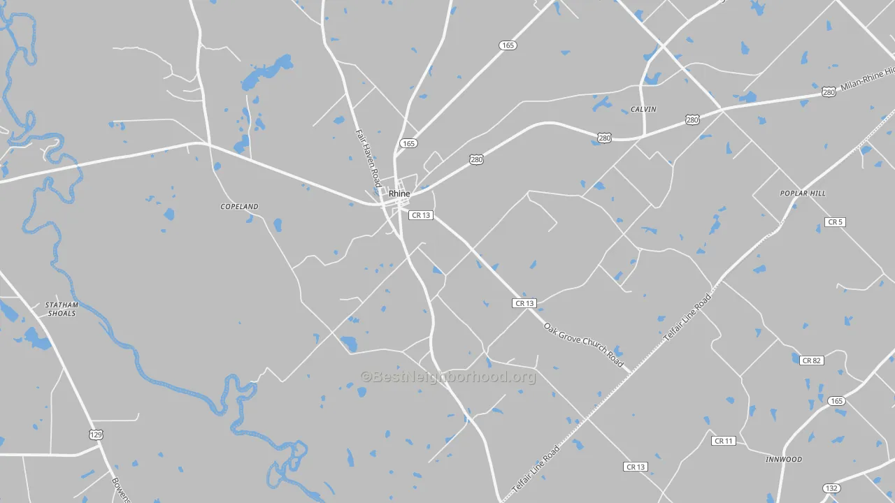 Transit Grade map of Rhine, GA