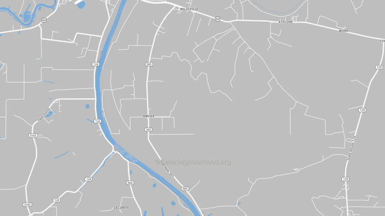 Transit Grade map of Rhinehart, LA