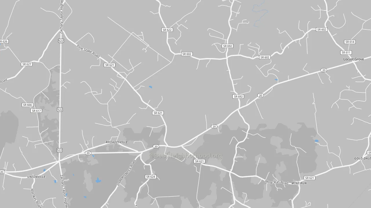 Transit Grade map of Rhoadesville, VA