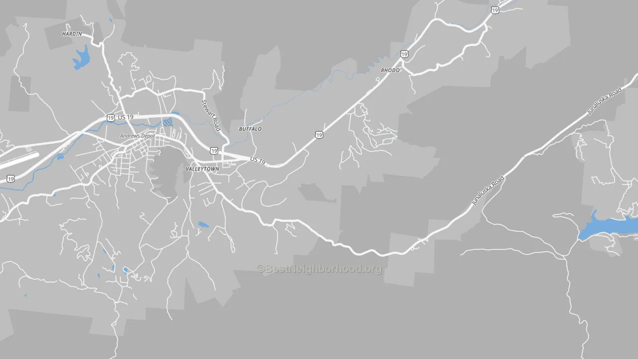 Transit Grade map of Rhodo, NC