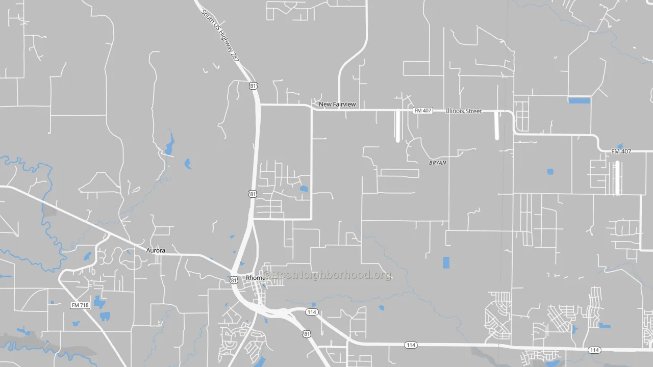 Transit Grade map of Rhome, TX