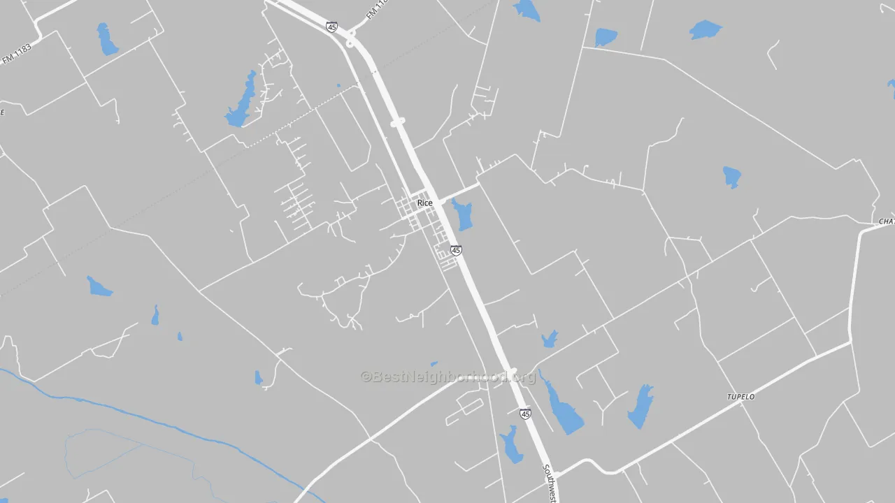 Transit Grade map of Rice, TX