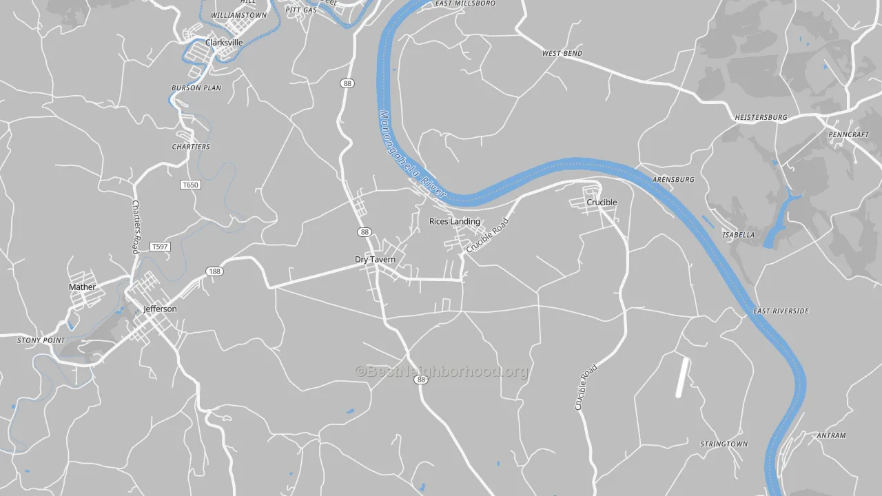 Transit Grade map of Rices Landing, PA