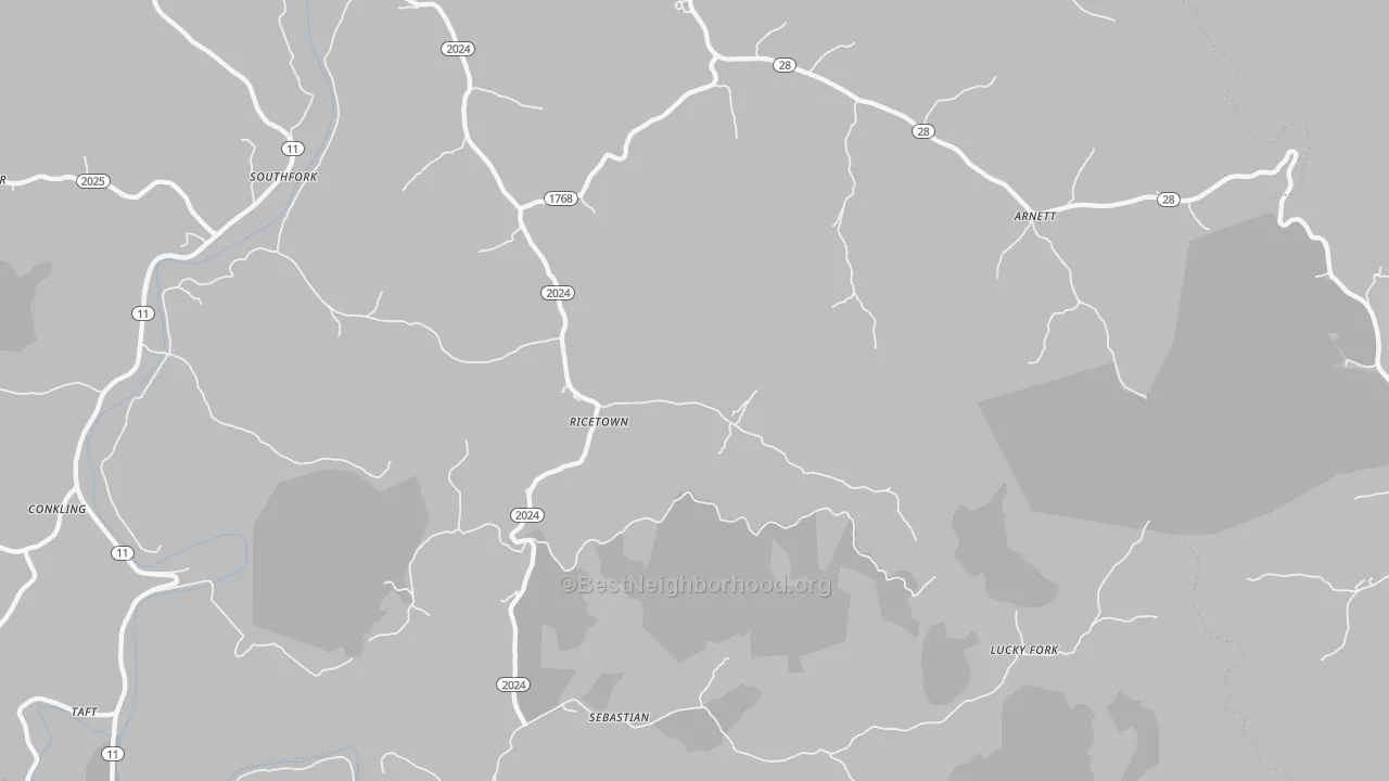 Transit Grade map of Ricetown, KY