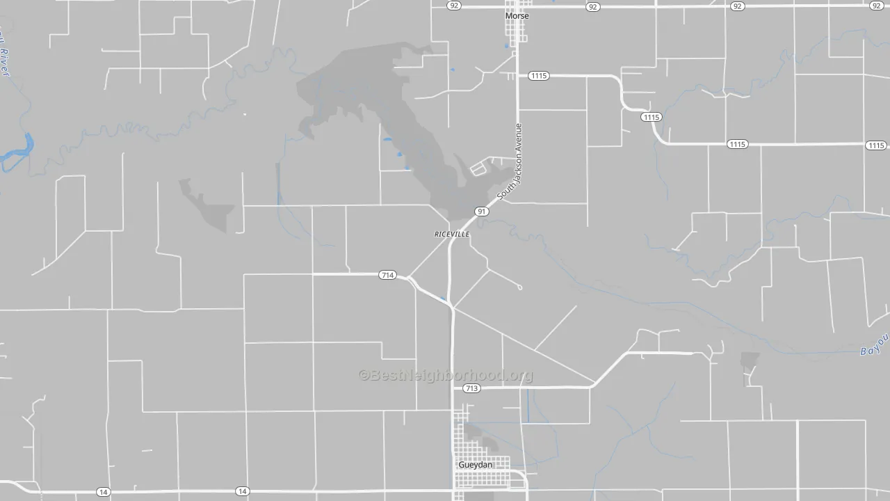 Transit Grade map of Riceville, LA