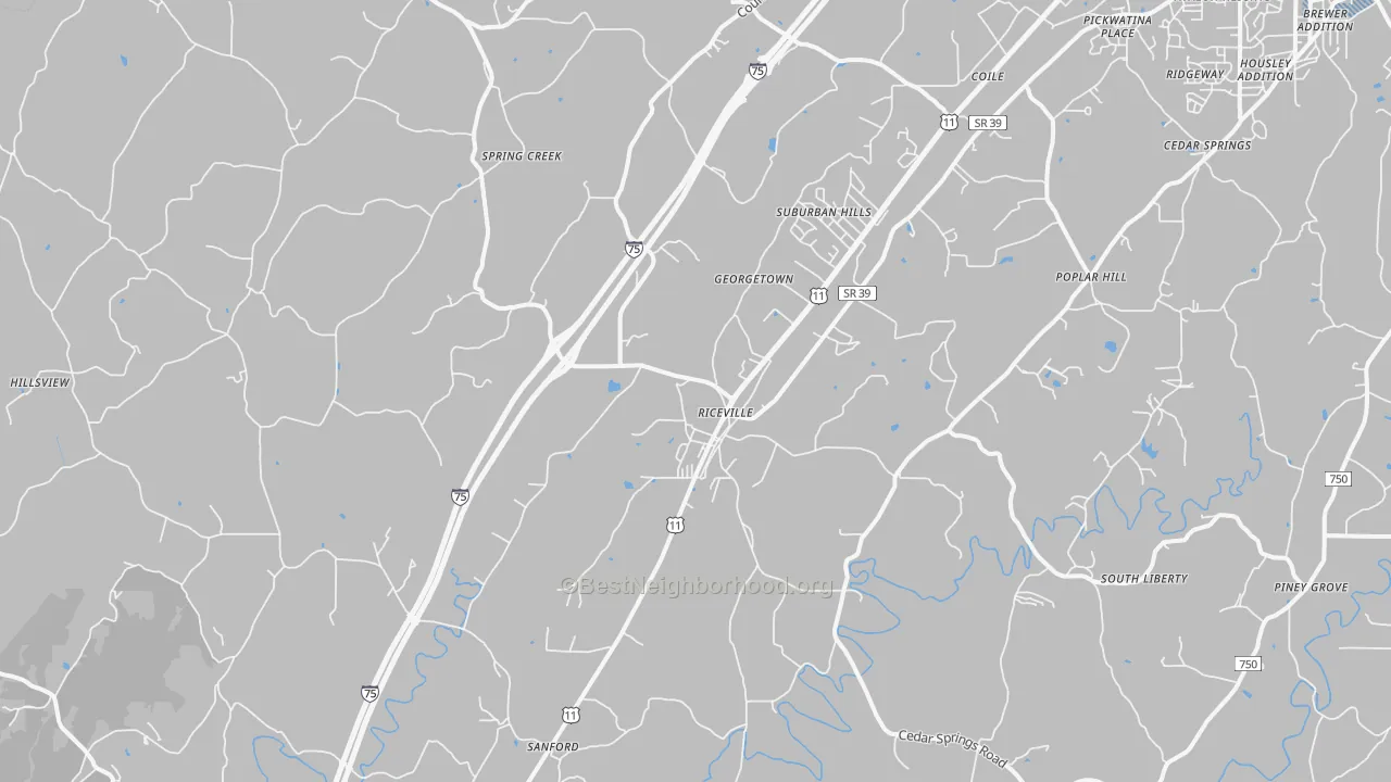 Transit Grade map of Riceville, TN