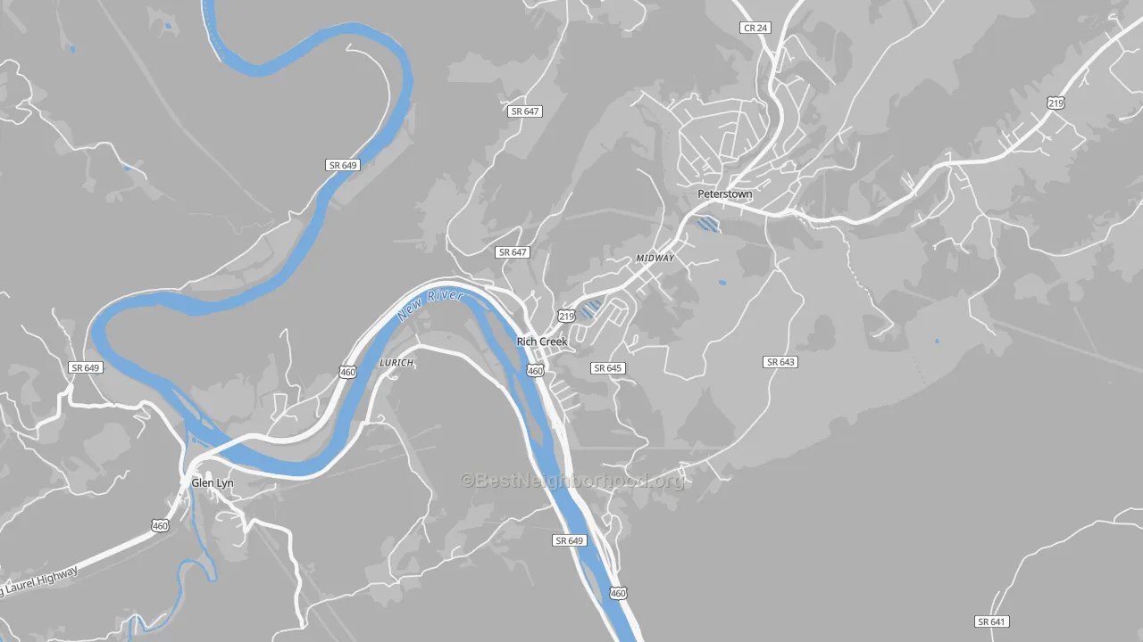 Transit Grade map of Rich Creek, VA