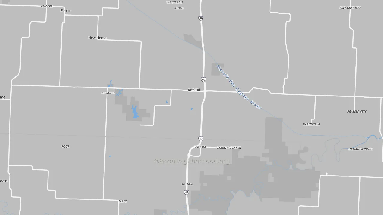 Transit Grade map of Rich Hill, MO