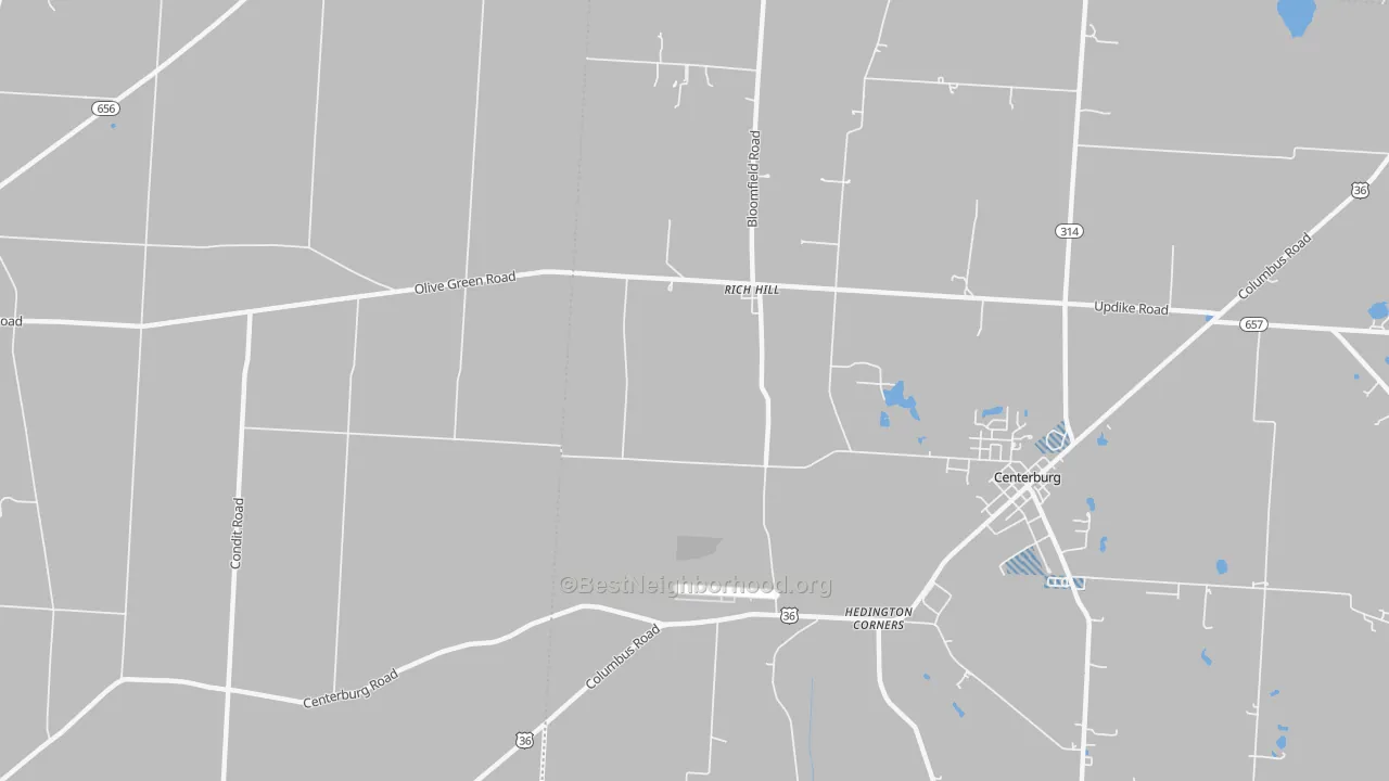 Transit Grade map of Rich Hill, OH