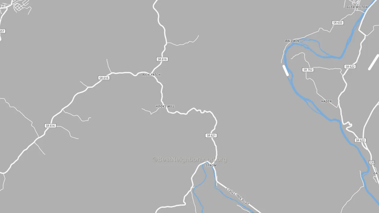 Transit Grade map of Rich Patch, VA