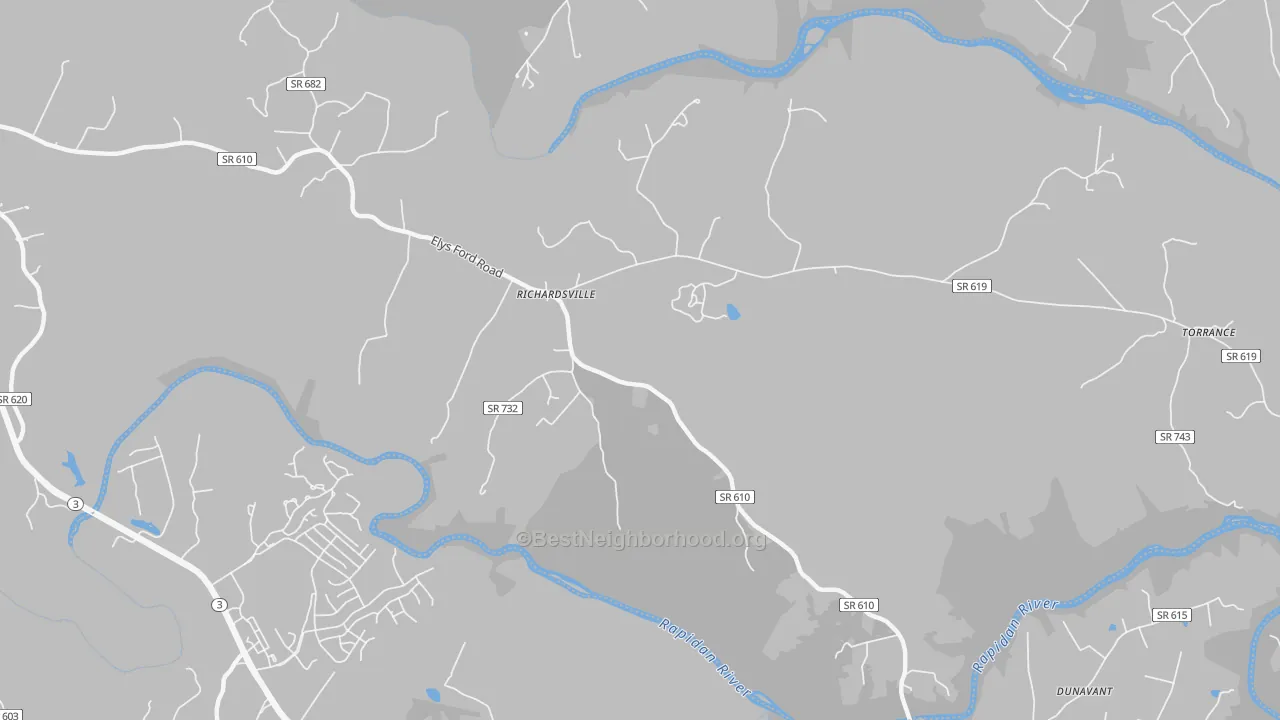 Transit Grade map of Richardsville, VA