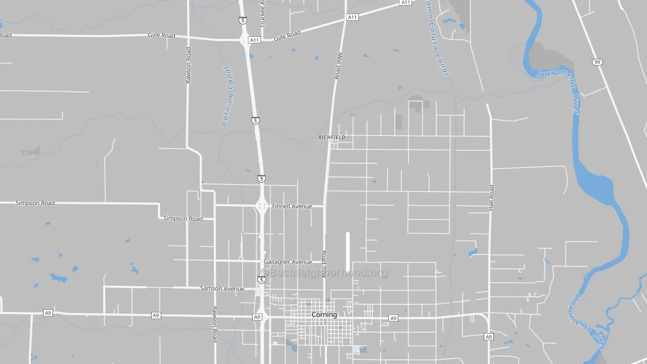 Transit Grade map of Richfield, CA