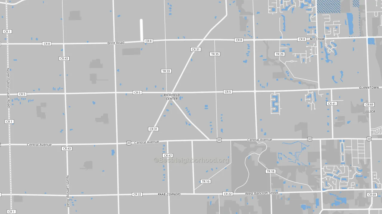 Transit Grade map of Richfield Center, OH