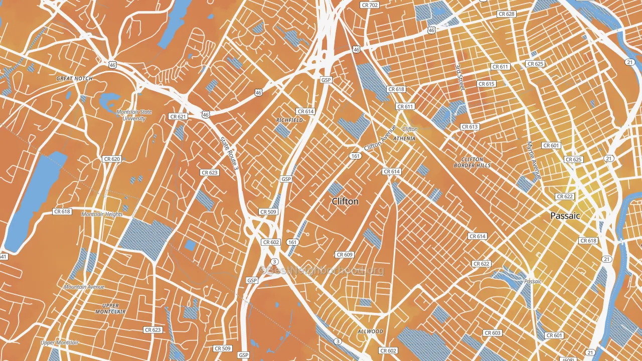 Transit Grade map of Richfield, Clifton, NJ