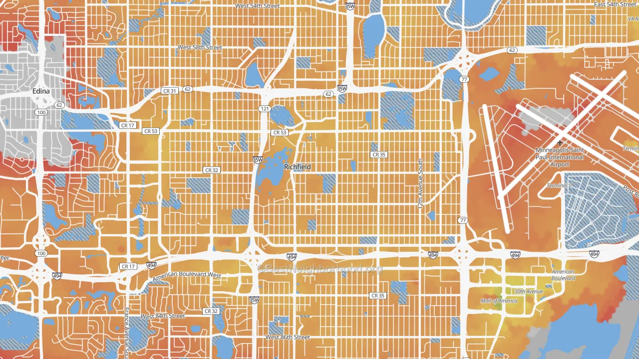 Transit Grade map of Richfield, MN
