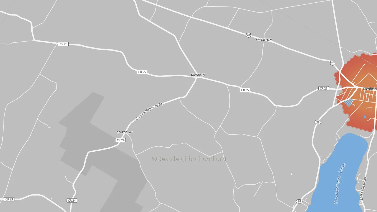 Transit Grade map of Richfield, NY