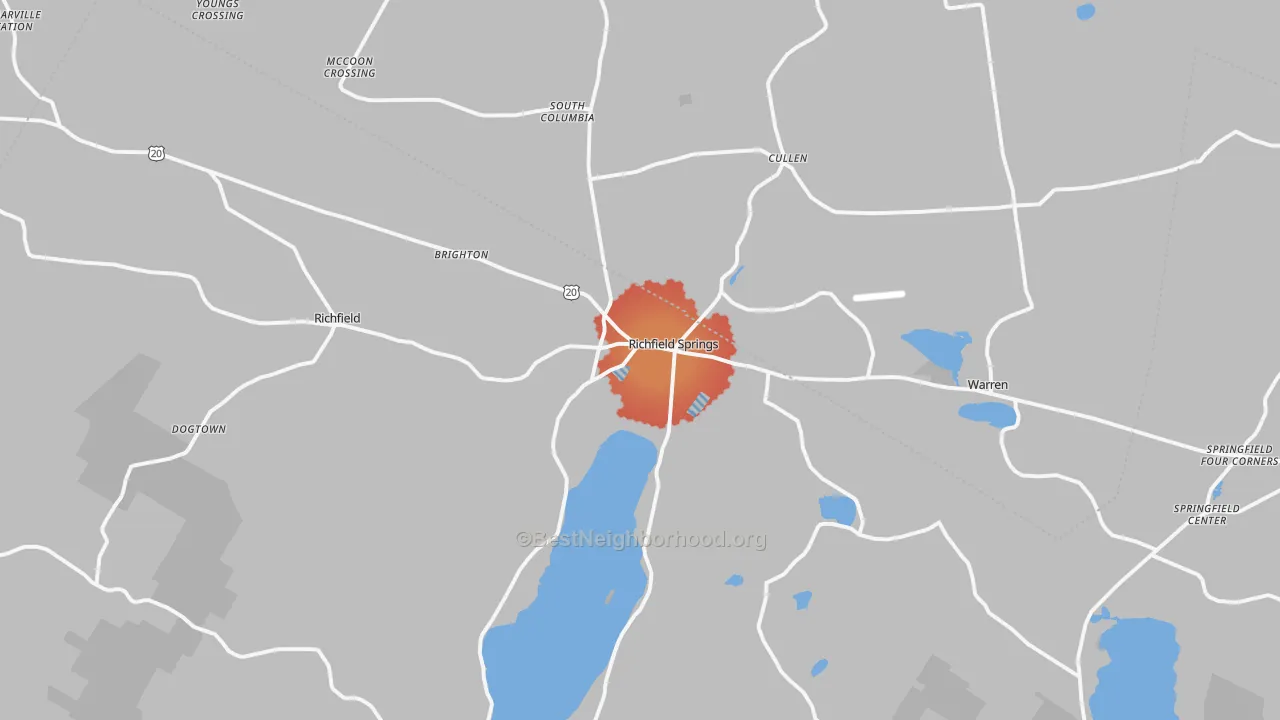 Transit Grade map of Richfield Springs, NY