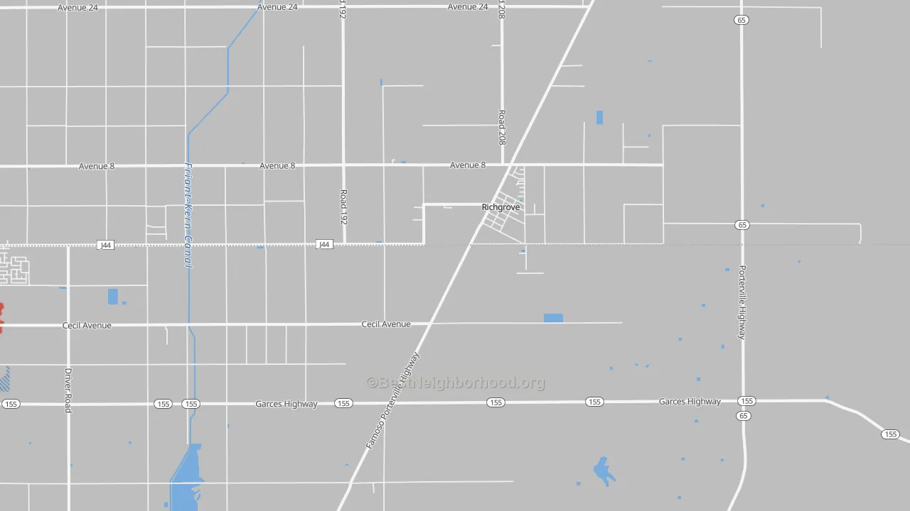 Transit Grade map of Richgrove, CA