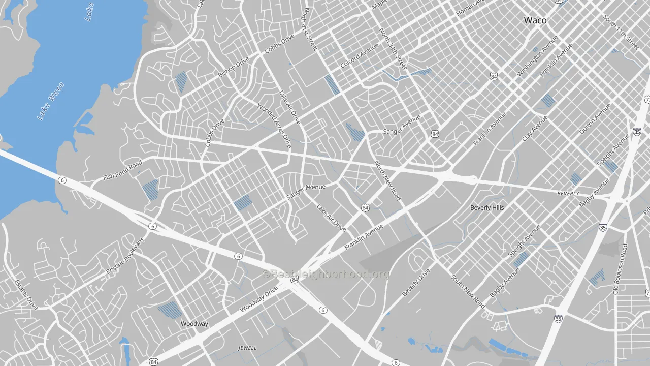 Transit Grade map of Richland Hills, Waco, TX