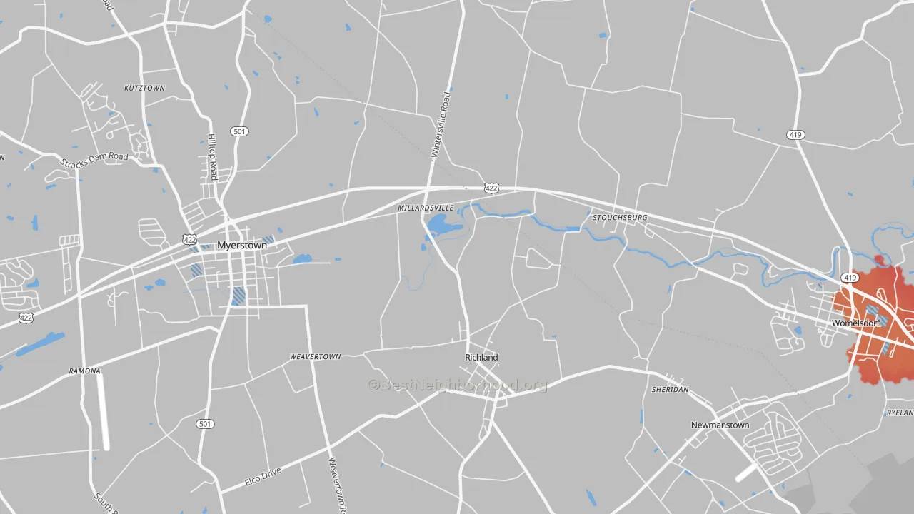 Transit Grade map of Richland, PA