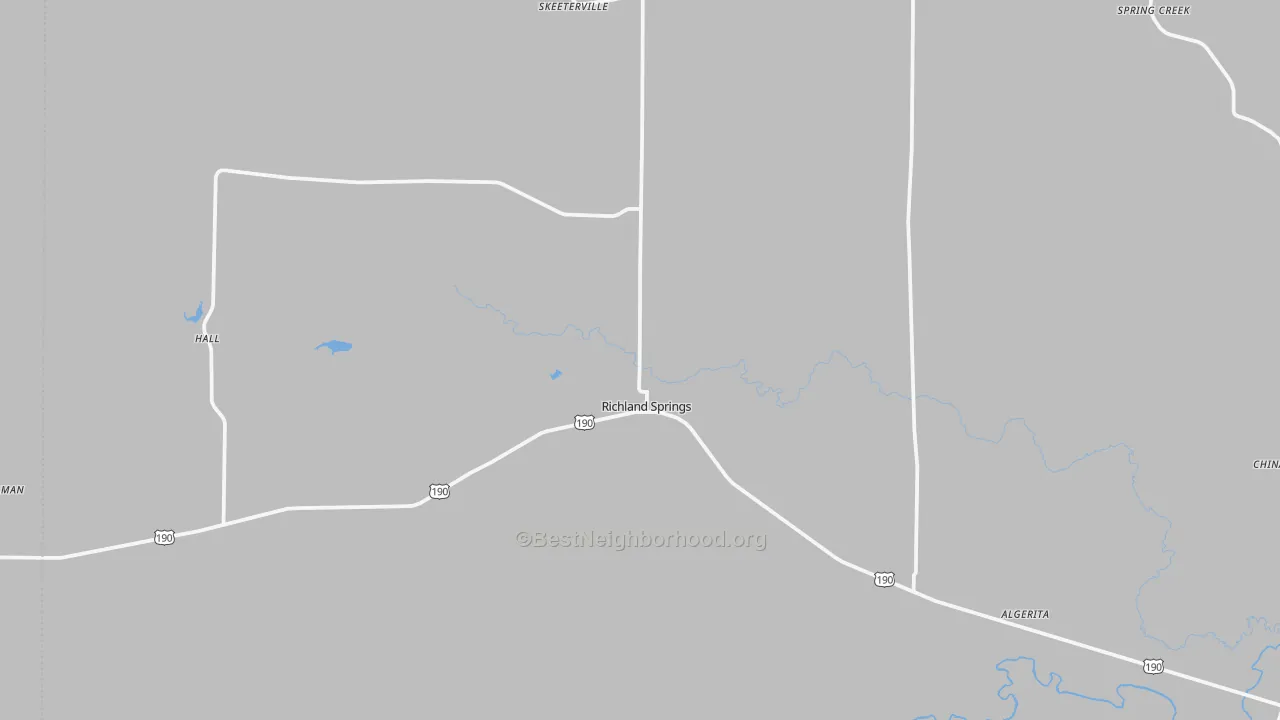 Transit Grade map of Richland Springs, TX