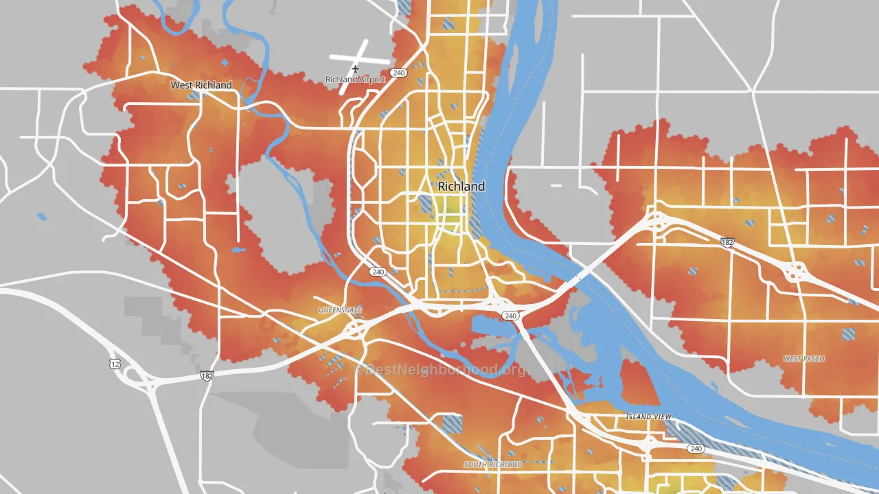 Transit Grade map of Richland, WA