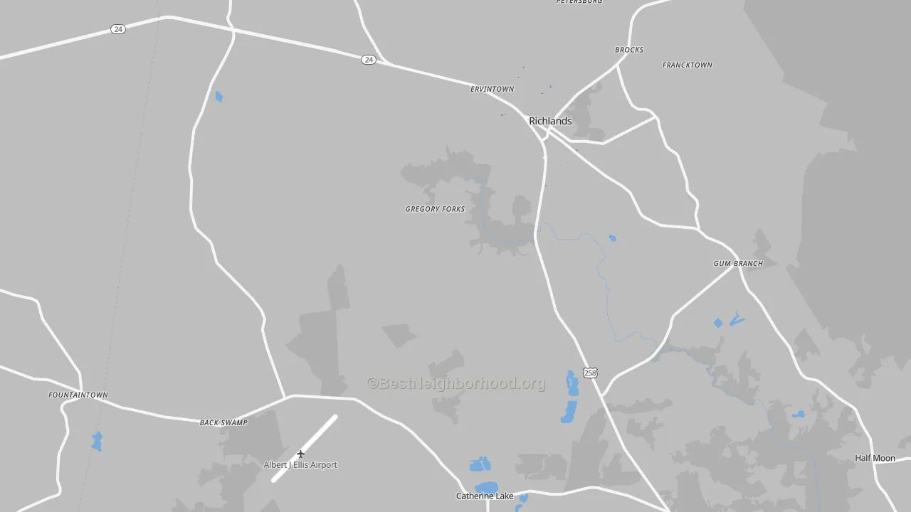 Transit Grade map of Richlands, NC