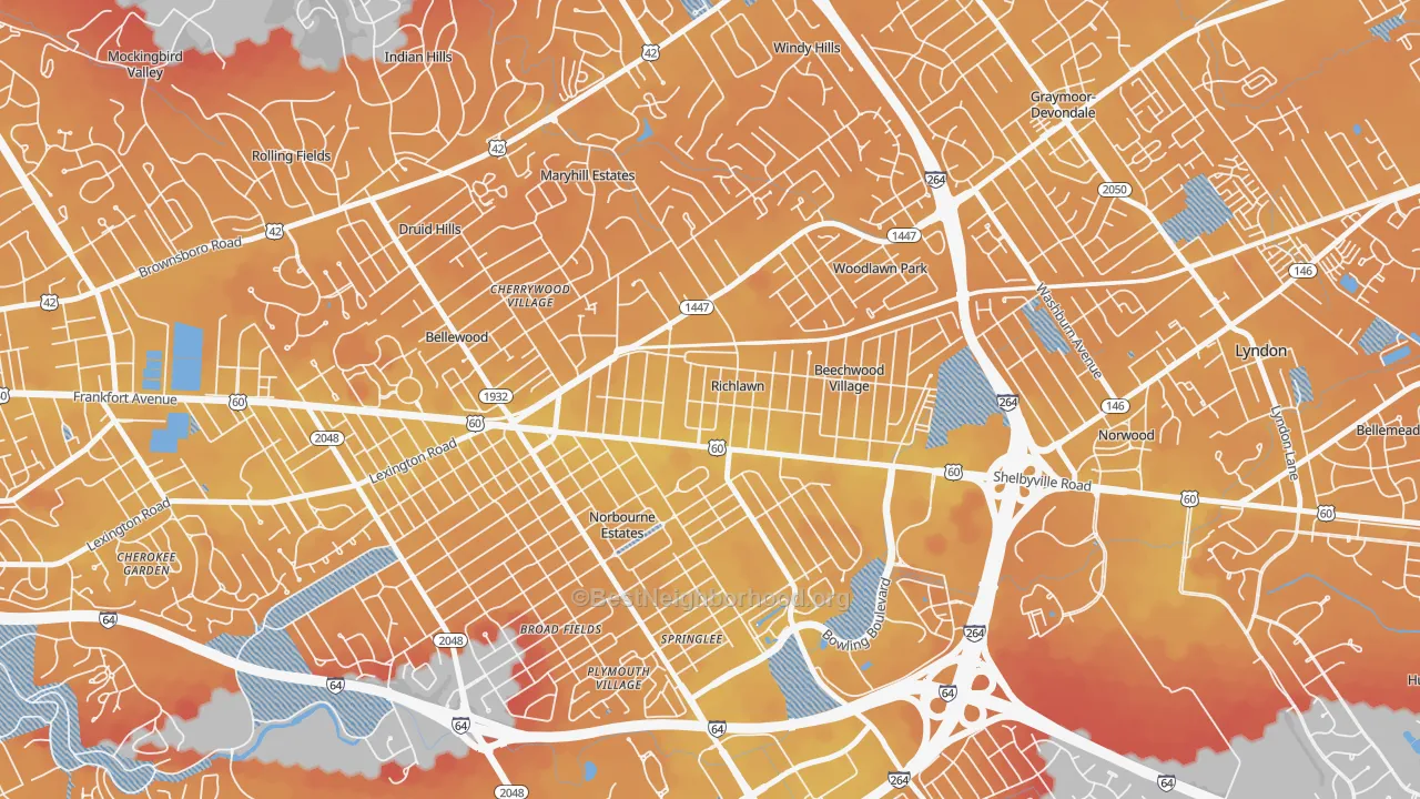 Transit Grade map of Richlawn, KY