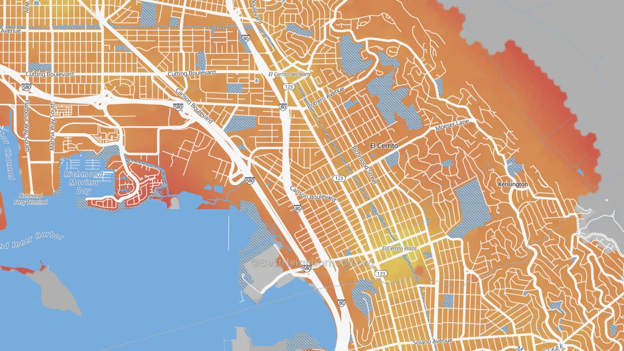 Transit Grade map of Richmond Annex, Richmond, CA