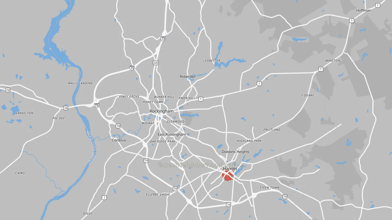 Transit Grade map of Richmond County, NC