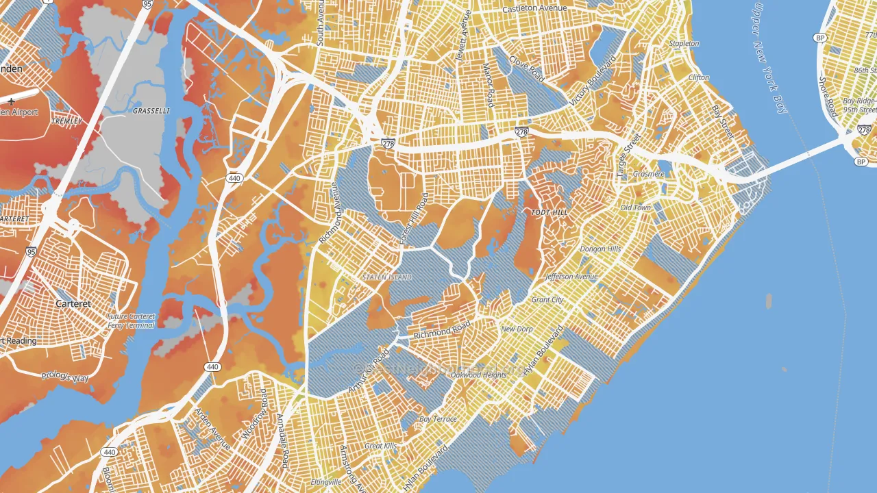 Transit Grade map of Richmond County, NY
