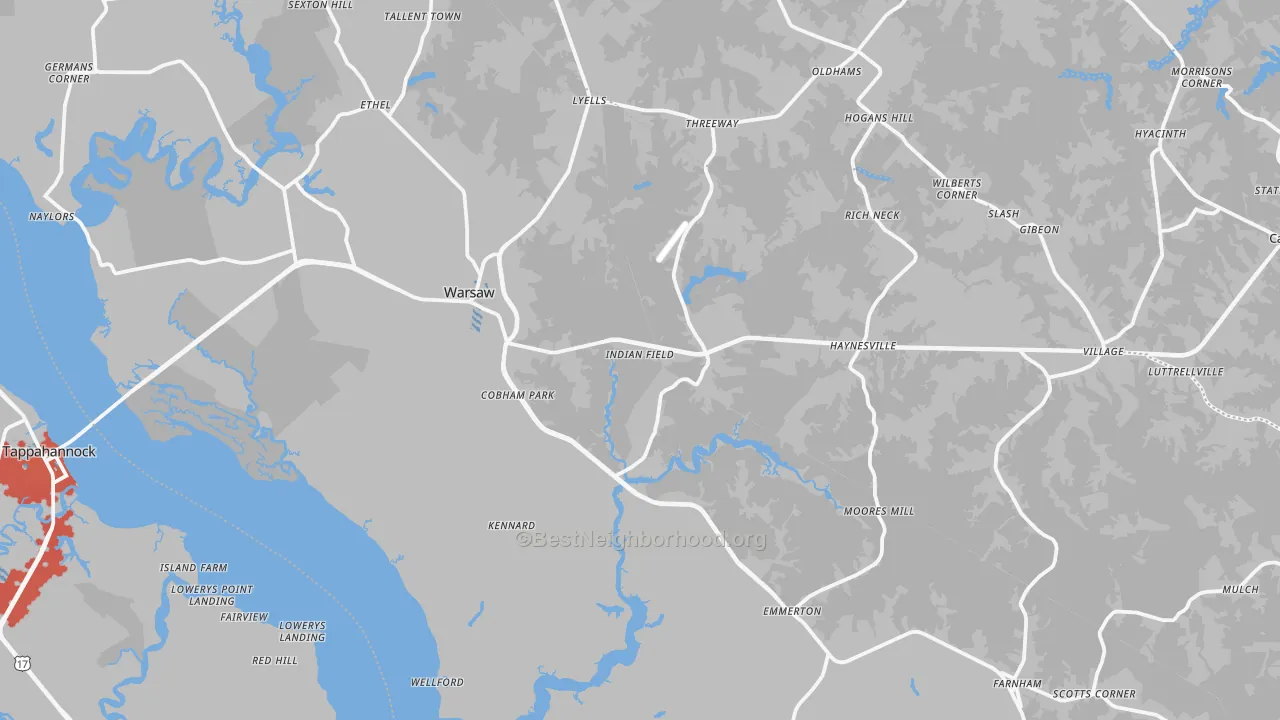 Transit Grade map of Richmond County, VA